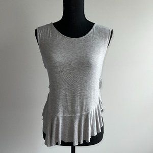 Free People - We The Free - Grey Ruffle Tank, Size XS